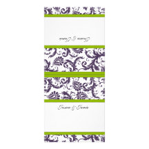 Cartes vintages d'endroit de mariage damassé double carte