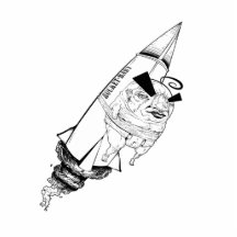Carton de bébé de Rocket standup Découpage En Acrylique