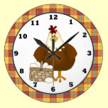 Cartoon Chicken kitchen wall clock horloges murales