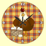 Cartoon Chicken kitchen wall clock horloges murales