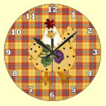Cartoon Chicken kitchen wall clock horloges murales