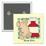 Cartoon Nurse Bear add name button badges publicitaires