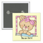 Cartoon Nurse Bear button badges publicitaires