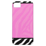 Cas à la mode de l'iPhone 5 de rayure rose de zèbr coques case-mate