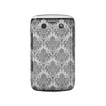 Cas AUDACIEUX de BB NOIR de DAMASSÉ Coque Blackberry Bold