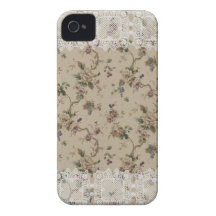 Cas de dentelle floral vintage de l'iPhone 4 de Ma Coque iPhone 4 Case-Mate