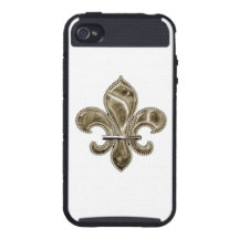 Cas de Gold Fleur de Lis Phone