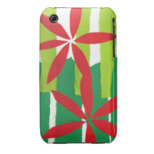 Cas de l'iPhone 3 de Noël de collage de poinsettia Coques iPhone 3