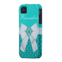 Cas de l'iPhone 4/4S de bijoux d'aigue-marine et d Étui iPhone 4/4S
