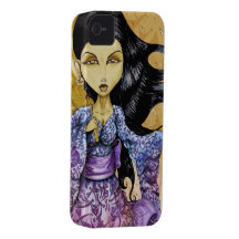 Cas de l'iPhone 4 de geisha de pluie Coque iPhone 4 Case-Mate