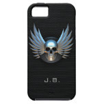 Cas de l'iPhone 5 de crâne à ailes par bleu Coques Case-Mate iPhone 5
