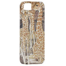 Cas de l'iPhone 5 de famille de girafe Coques iPhone 5 Case-Mate
