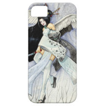 Cas de l'iPhone 5 de geisha de neige et de plumes Coque Case-Mate iPhone 5