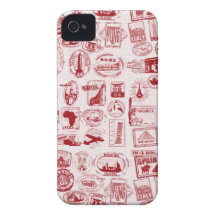 Cas de téléphone de motif de timbres de voyage coque iPhone 4