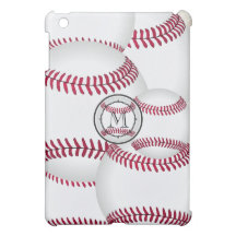 Cas d'iPad de base-ball de monogramme mini