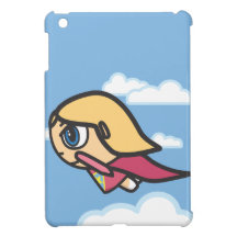 Cas d'iPad de fille de super héros en vol mini