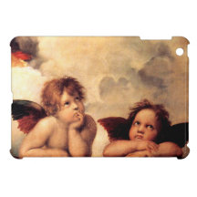 Cas d'iPad de Sistine Madonna d'anges de Raphael m