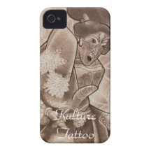 Cas du geisha Iphone4S de tatouage de Kulture Étuis iPhone 4