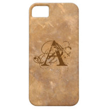 Cas en pierre chic de l'iPhone 5 de monogramme Coque Case-Mate iPhone 5