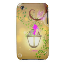 Cas féerique de l'iPhone 3 de bande dessinée rose Étuis iPhone 3