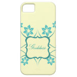 Cas floral de BT de l'iPhone 5 de déesse, Teal Coque Case-Mate iPhone 5