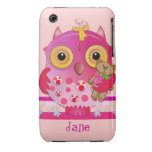 Cas mignon de l'iPhone 3 avec le hibou et le nom d Coque iPhone 3
