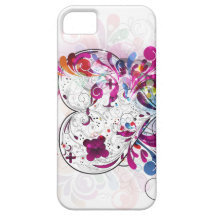 Cas rose abstrait Girly de Coque-Compagnon du coeu Étuis iPhone 5