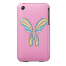 Cas rose de l'iPhone 3 de papillon - papillon d'ar Coques iPhone 3