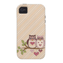 Cas rose de l'iPhone 4 de Sweethoots de hibou