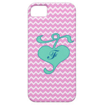 Cas rose d'Iphone 5 de monogramme de motif de Chev Coques iPhone 5 Case-Mate