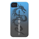 cas tribal de téléphone de dragon et d'épée étui iPhone 4