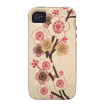 Cas vintage de Coque-Compagnon d'arbre de fleurs d Coque Case-Mate iPhone 4