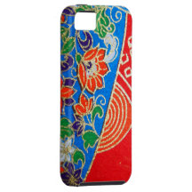 cas vintage de l'iphone 5 de rétro or bleu rouge o coques iPhone 5