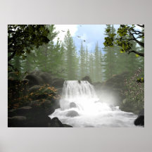 Cascade de matin affiche