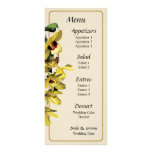 Cascade de menu jaune d'orchidées… double carte personnalisée