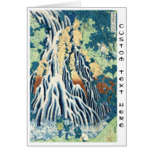Cascade vintage japonaise fraîche de Hokusai d'uki Cartes