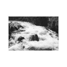 Cascades de Firehole dans noir et le blanc Impressions Sur Toile