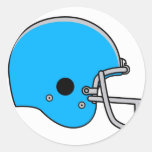 casque de football bleu autocollant rond