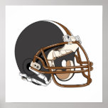 Casque de football de Brown Poster