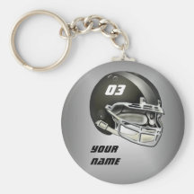 Casque de football noir et argenté porte-clefs
