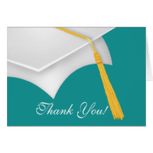 Casquette bleu blanc de diplômé de carte de note d