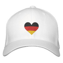 Casquette brodé de "drapeau de coeur" de l'Allemag Casquette De Baseball