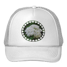 Casquette de baseball blanc d'hortensias