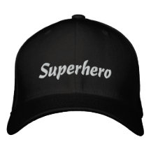 Casquette de baseball brodée par noir de super hér