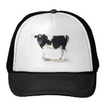 casquette de baseball noire et blanche de vache