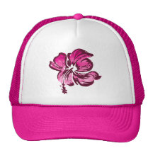 Casquette de camionneur de ketmie d'aquarelle