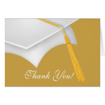 Casquette de diplômé d'or blanc de carte de note d