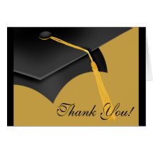 Casquette de diplômé d'or de noir de carte de note