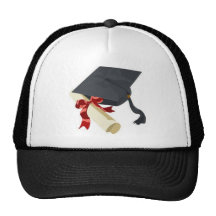 Casquette et diplôme d'obtention du diplôme
