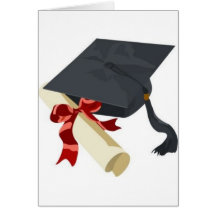 Casquette et diplôme d'obtention du diplôme carte de vœux